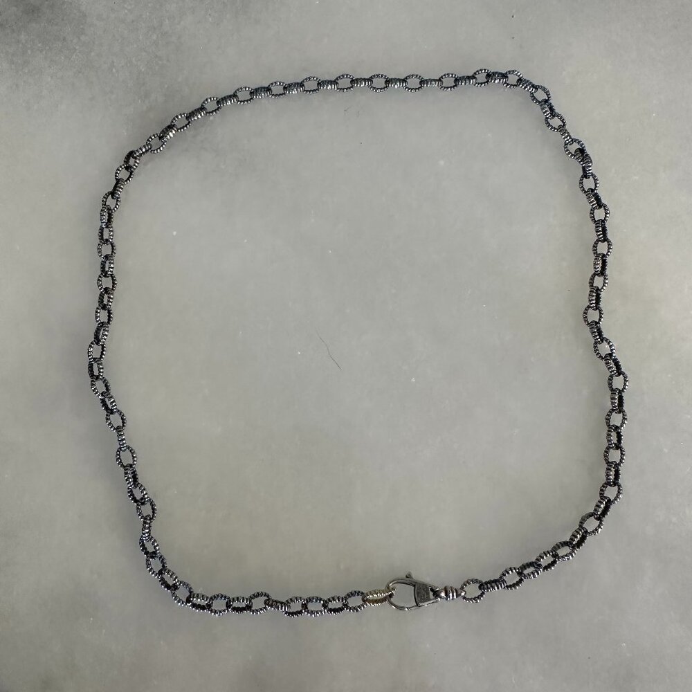 LAGOS Signature Caviar Link Necklace in Sterling Silver, 19"